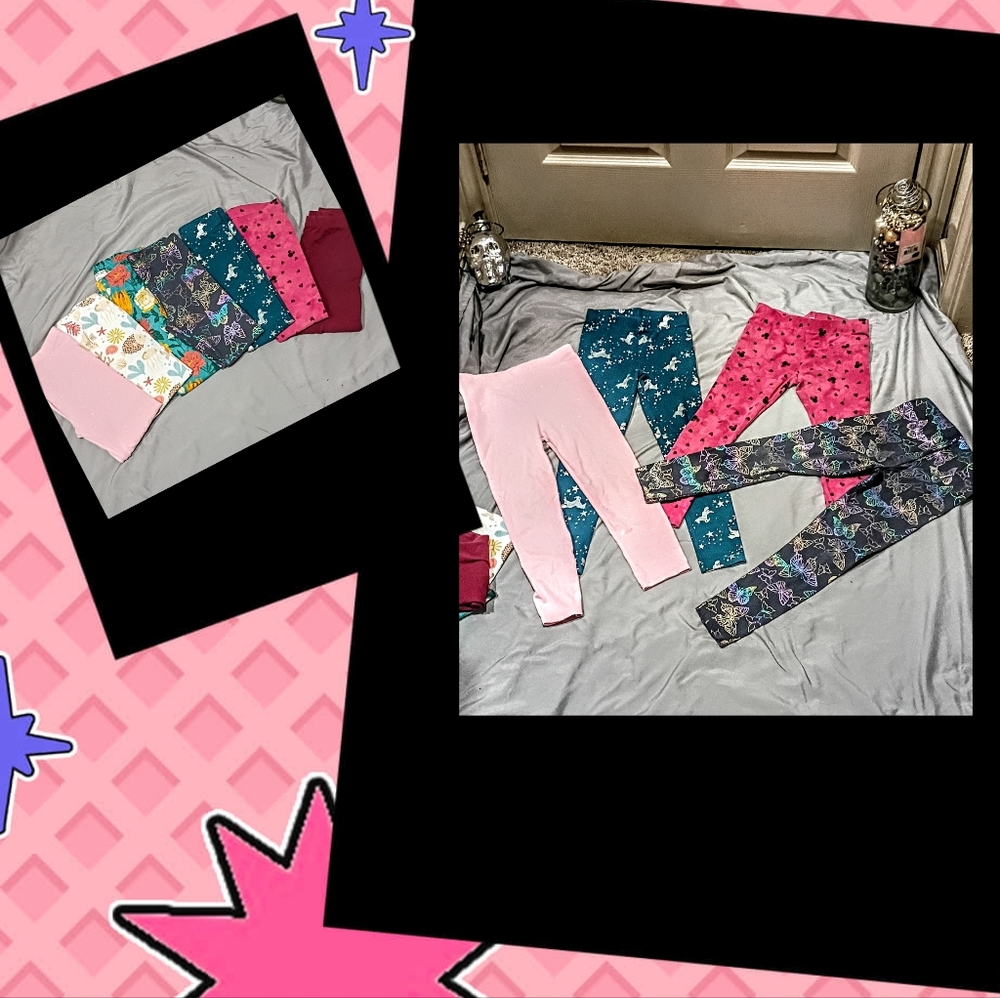 Girl's 4t (4-5) cotton pants bundle 6 pairs in total EUC leggings